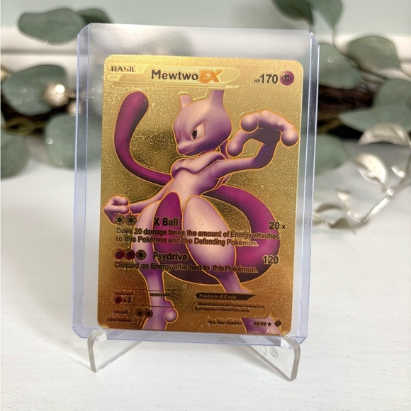 Pokemon Other - Mewtwo EX Gold Foil Fan Art Pokemon Card HP170